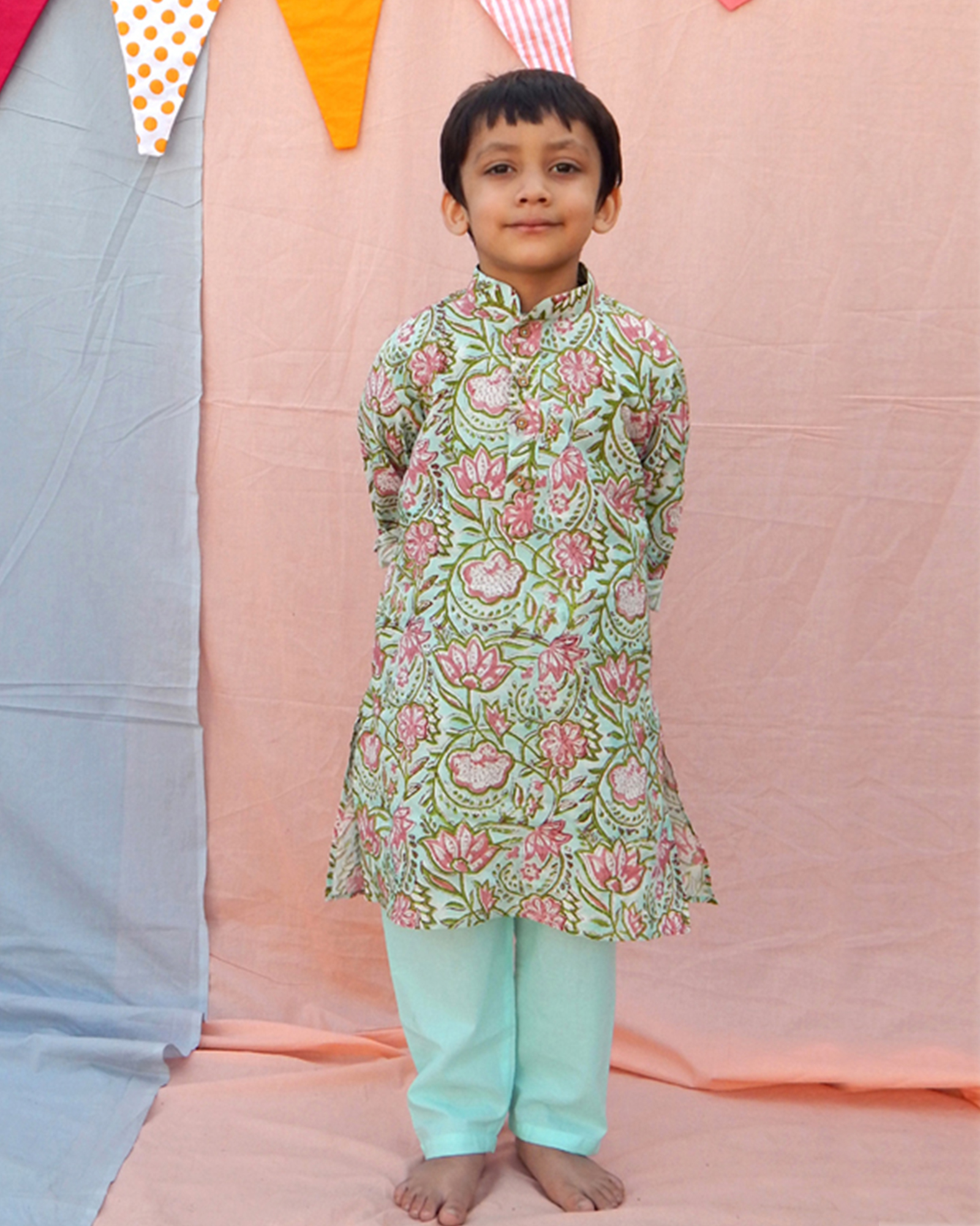 Multi Color Floral Print kurta set