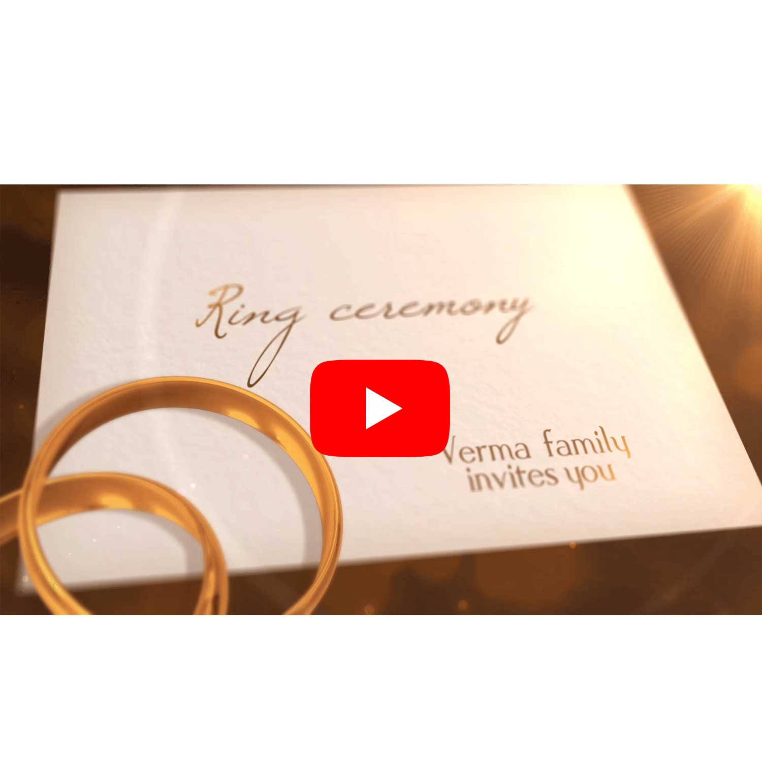 Golden Heart Engagement Invitation