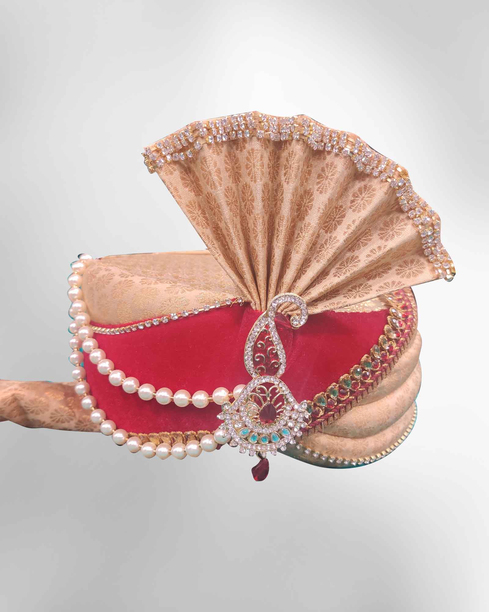 Gold Maroon Dual Tone Safa 6110