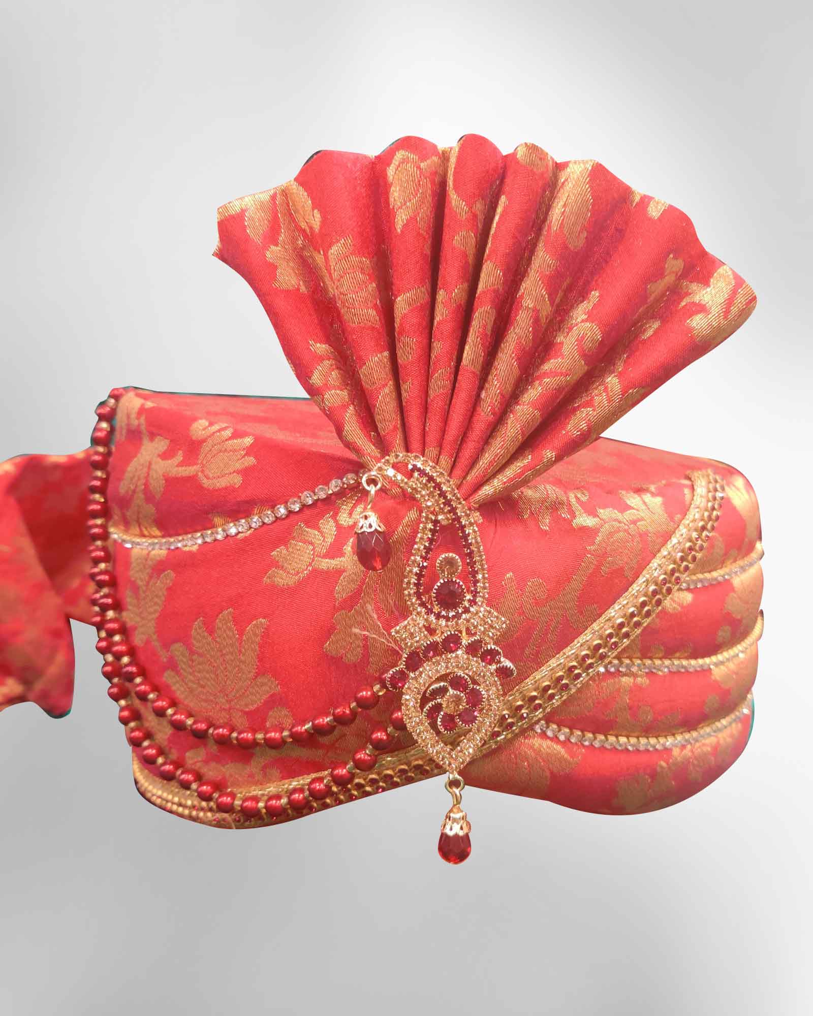 Red Brocade Safa 87402