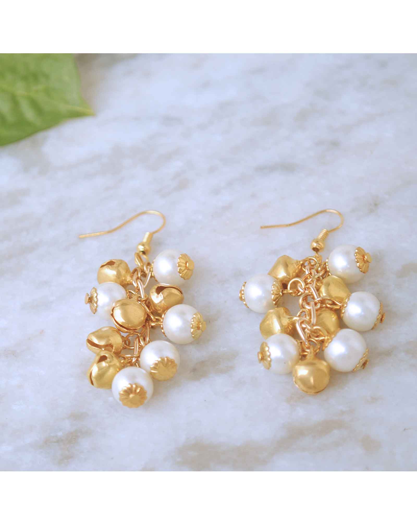 Pearl And Ghungroo Earrings