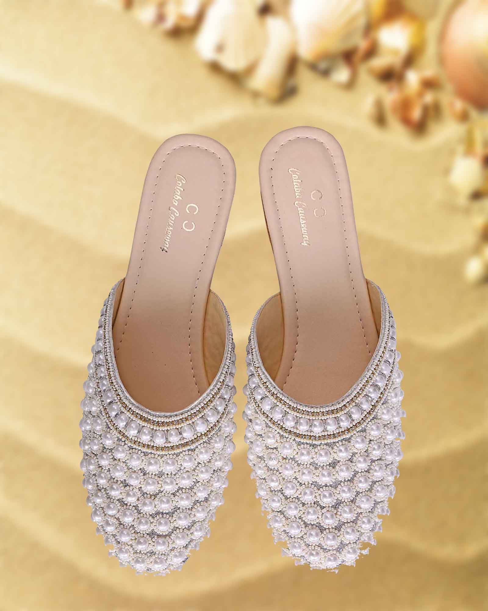 Pearl Embellished Mules