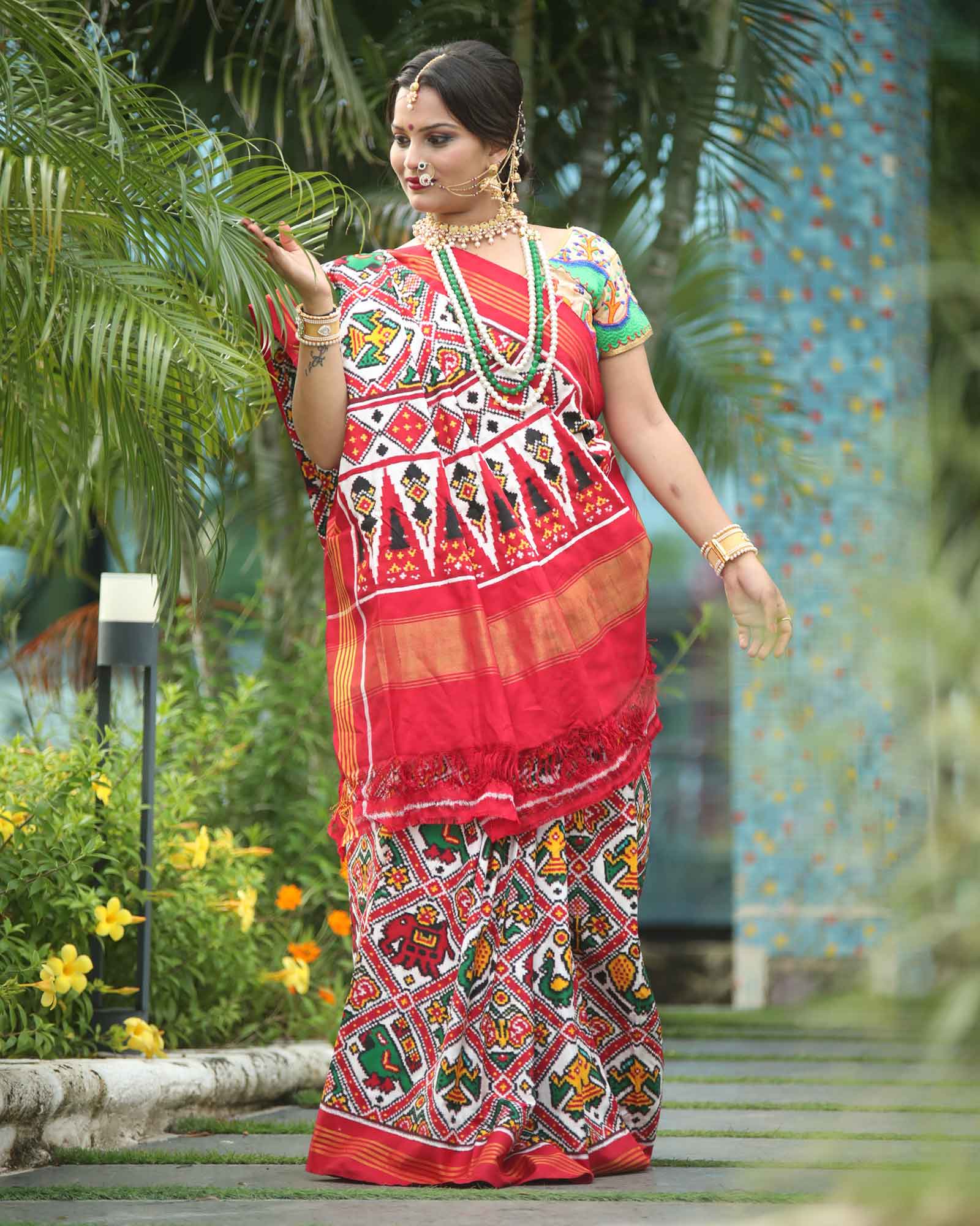 Multi color Handcrafted Traditional Patola Saree 