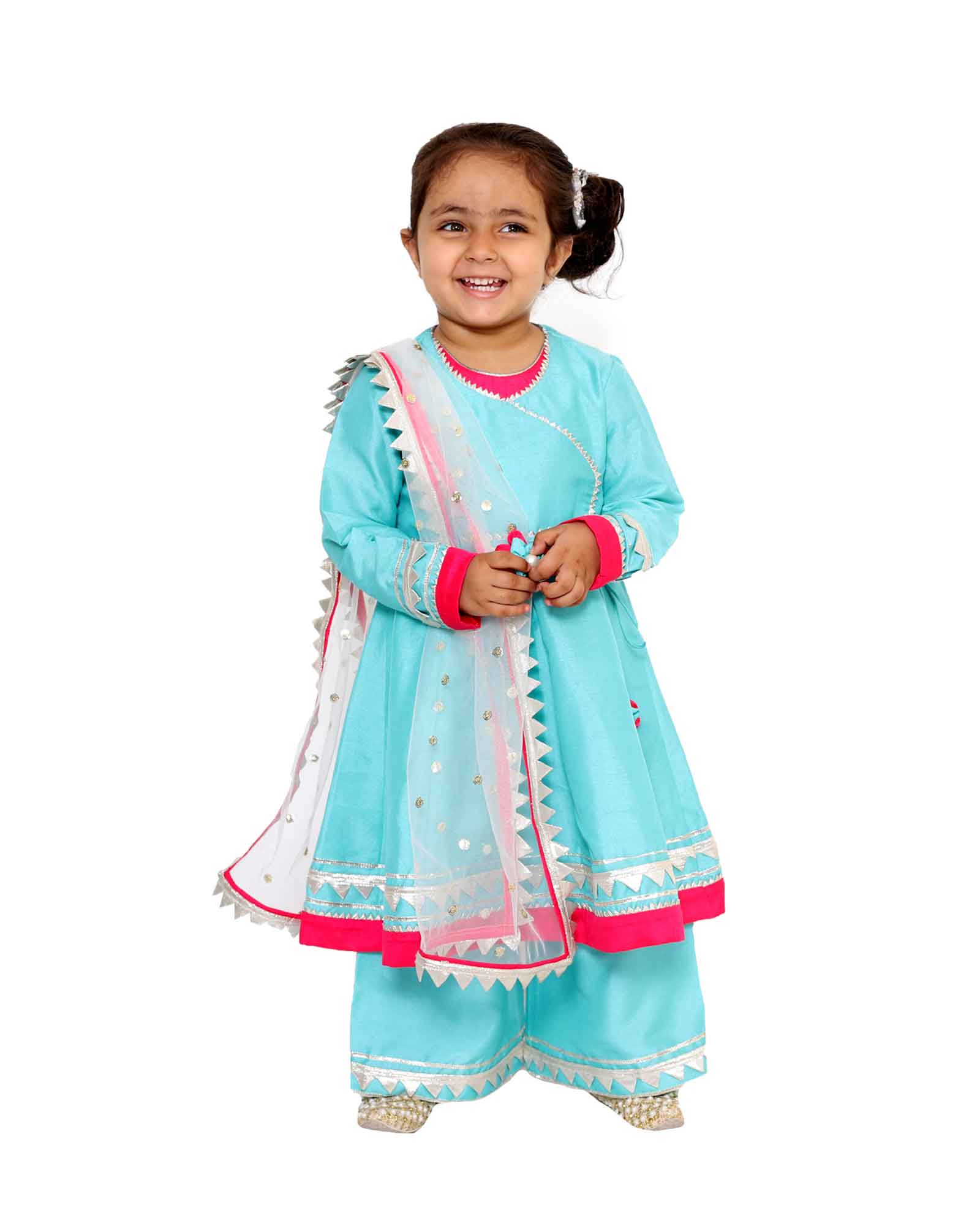 Aqua Blue Kurta Palazzo Set