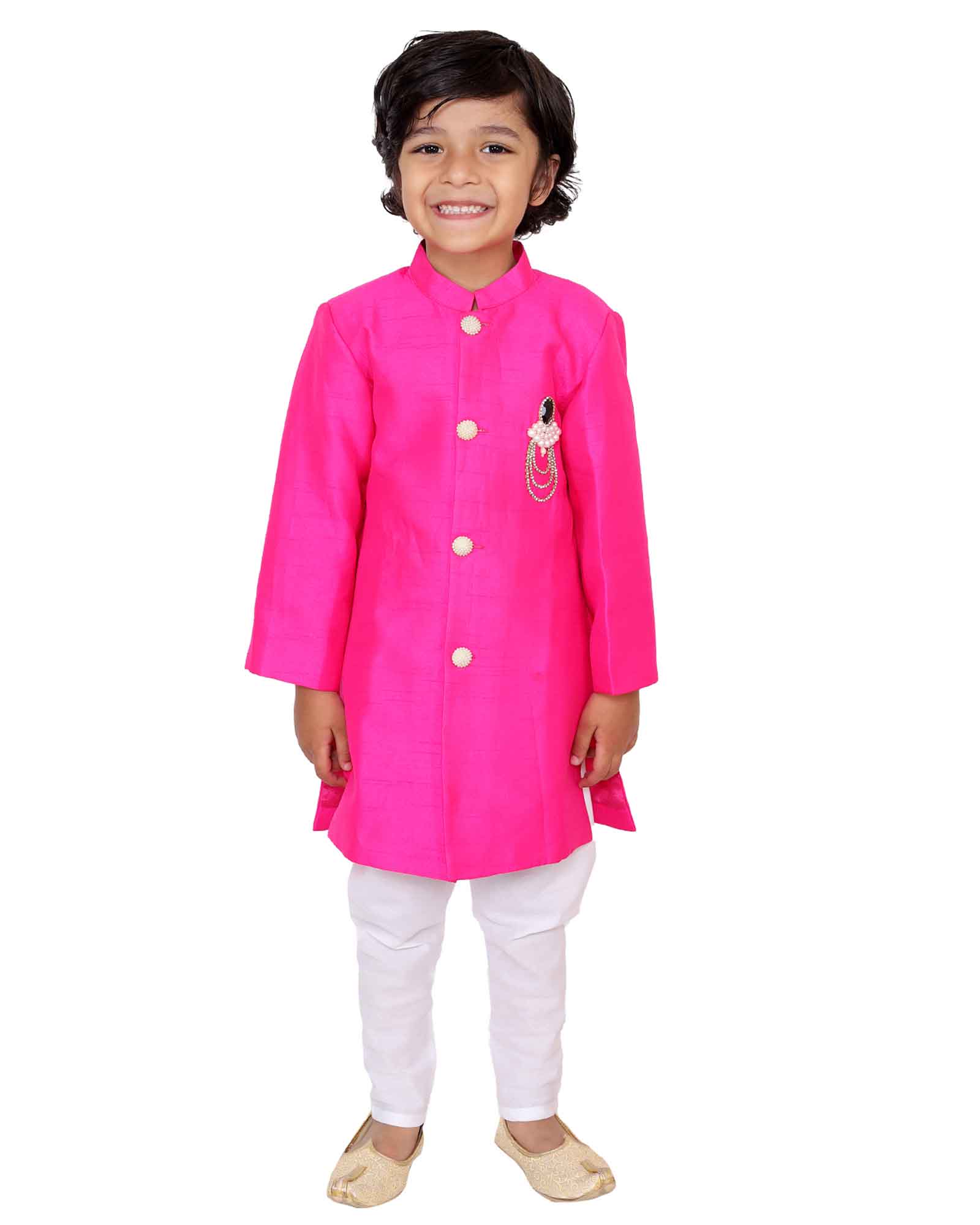 Hot Pink Sherwani With Motiff