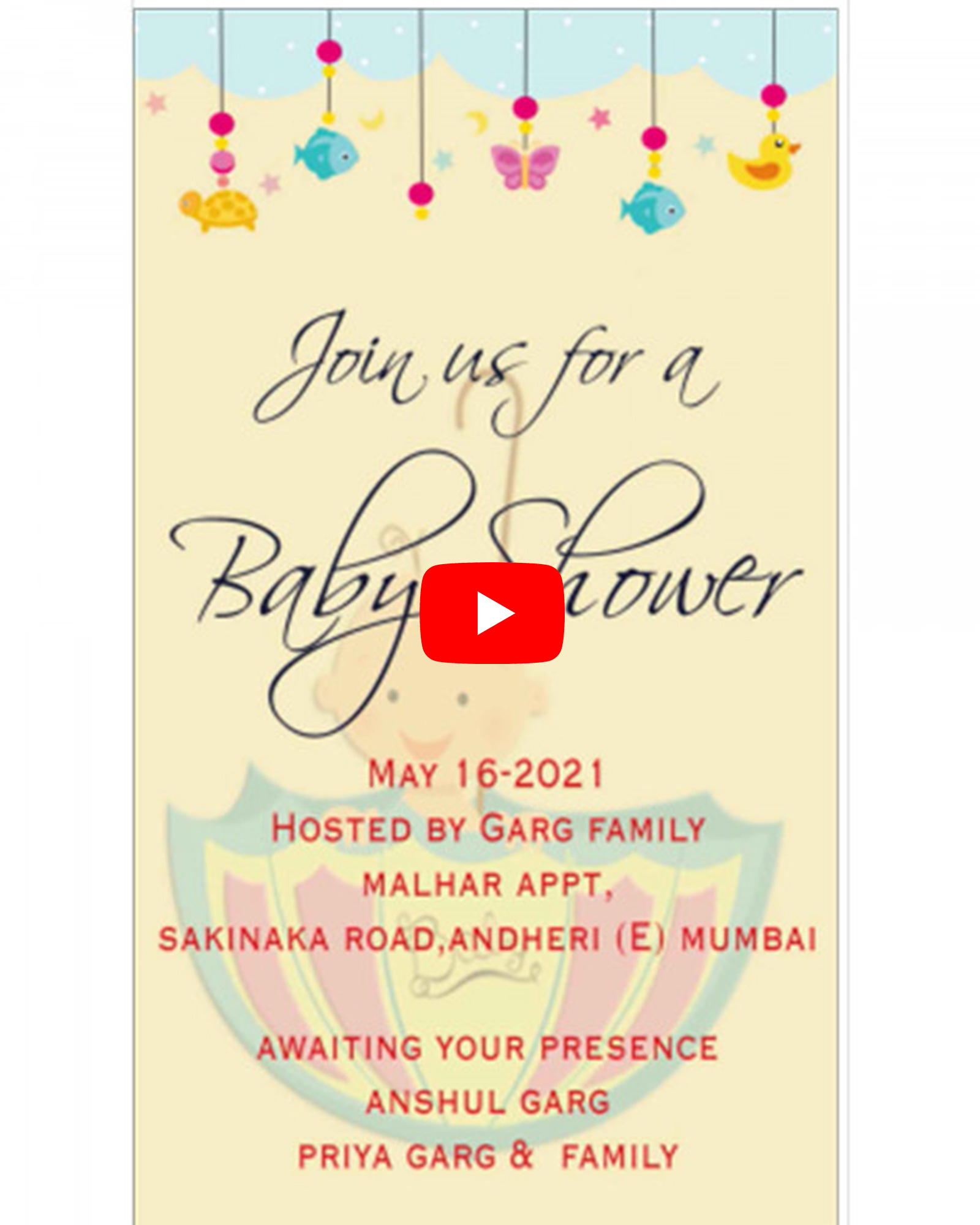 Umbrella Theme Baby Shower Video (Baby Shower 2)