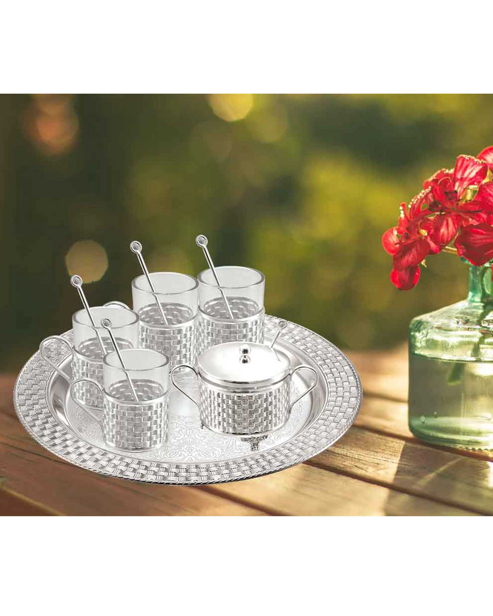 Silver Plated Round Kawa Set