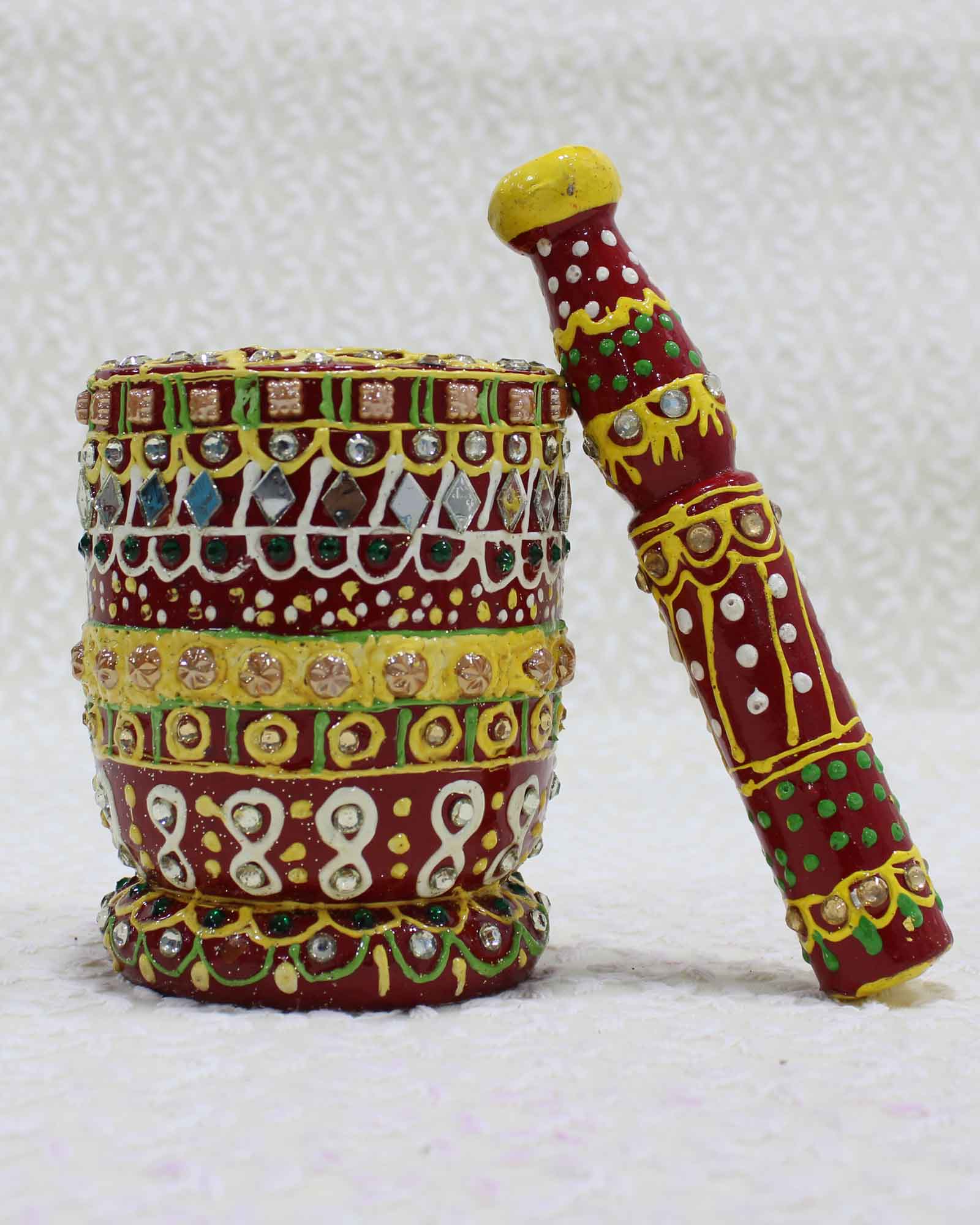 Handpainted Wooden Okhli