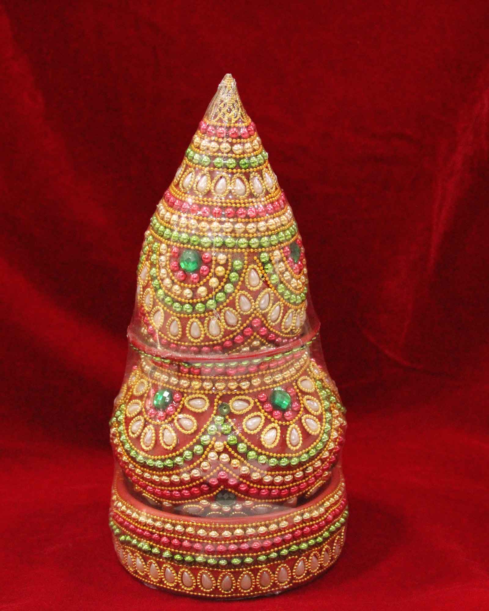 Stone and Beads Work Decorative Loti Nariyal Set