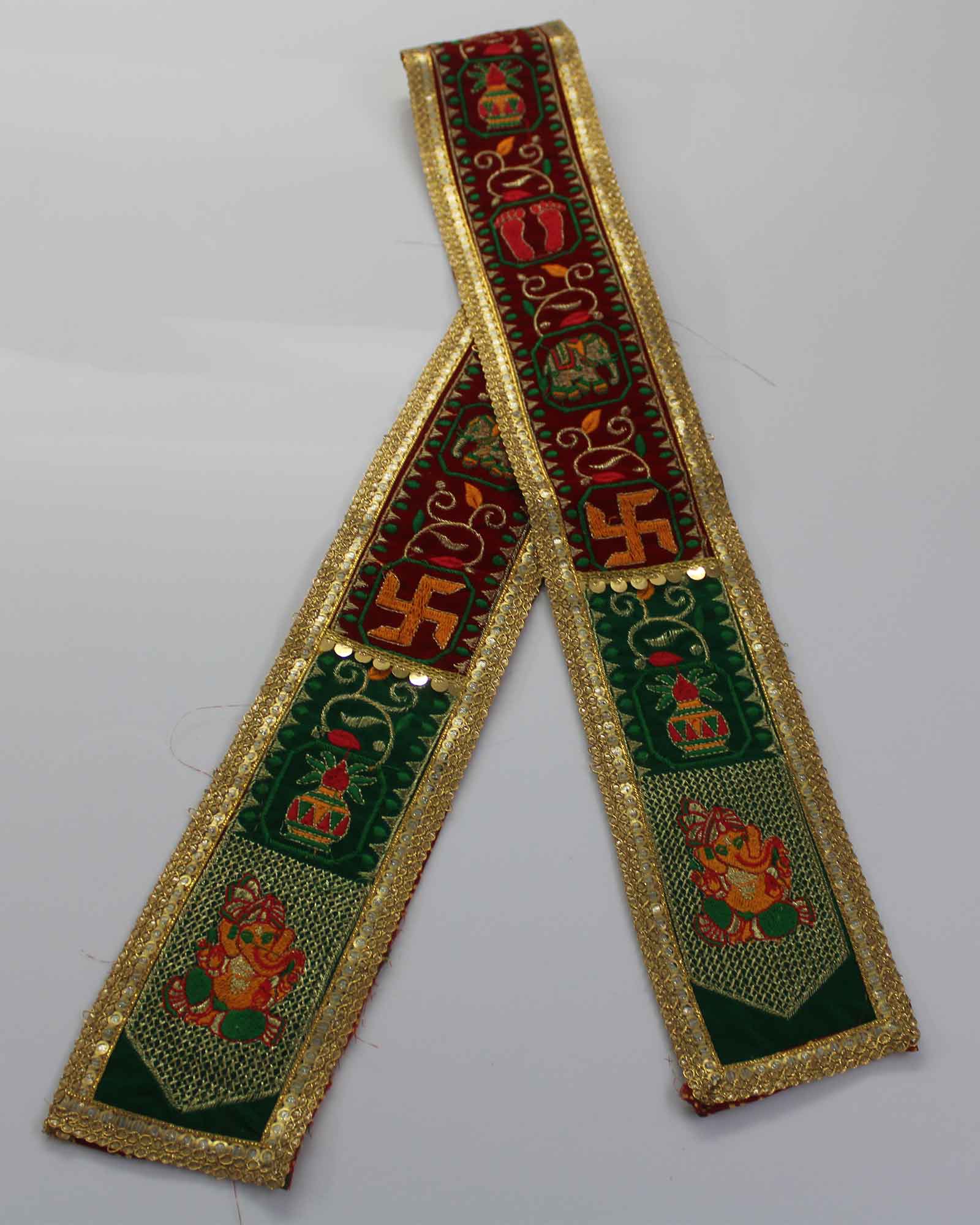 Red Patch with Diamond Work Khesh for Wedding