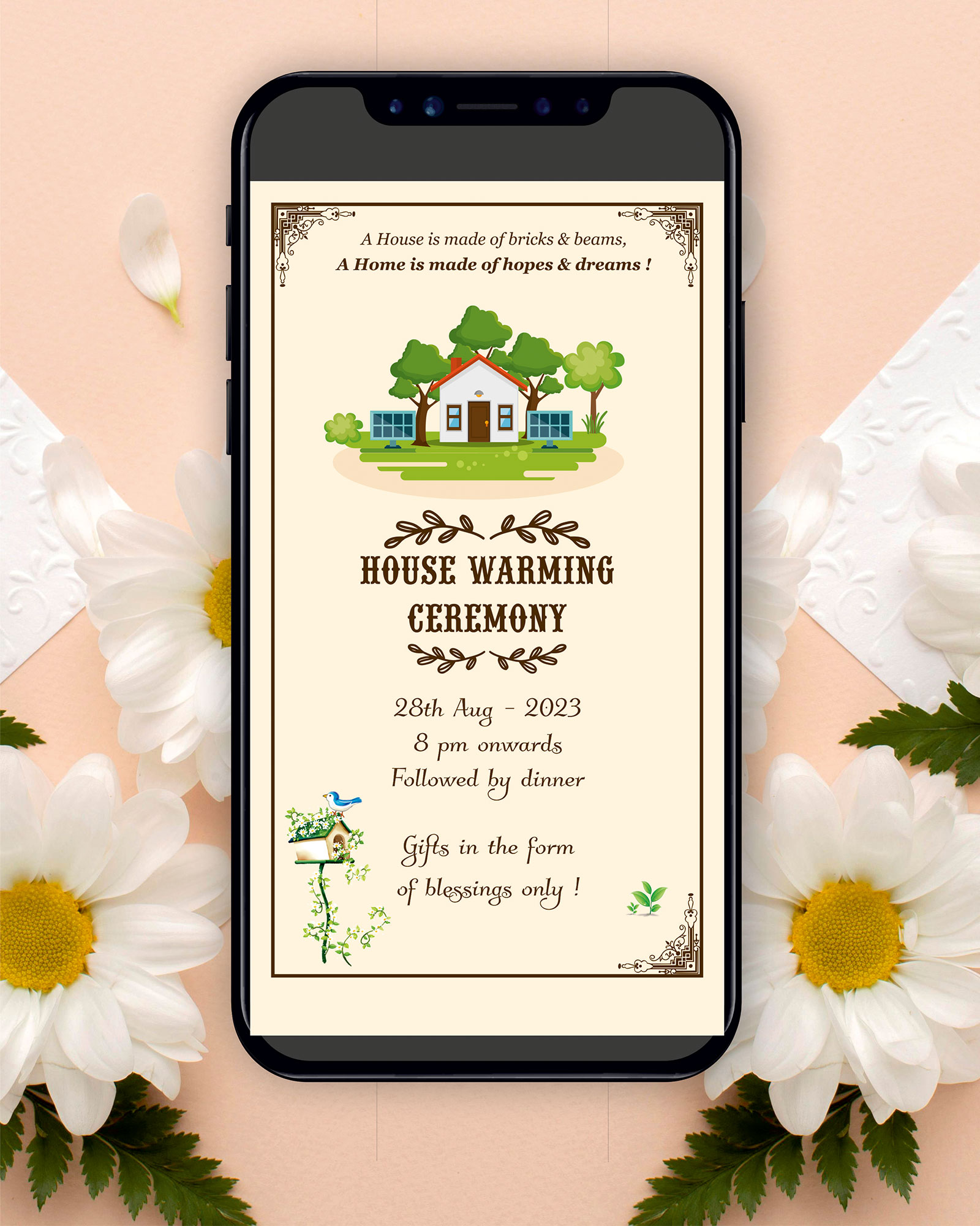 Frame Theme House Warming Invitation Card