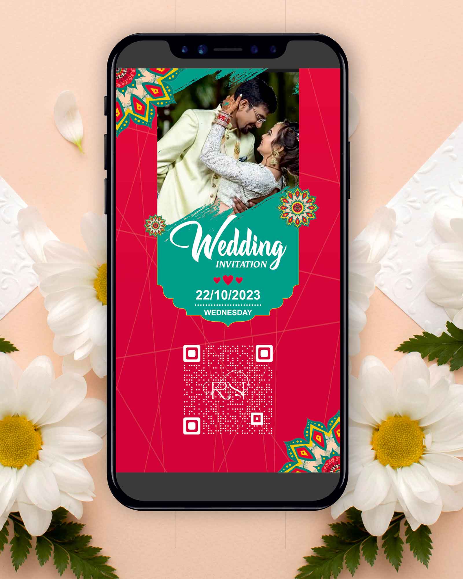 PDF Customized Peacock Theme E invite for Wedding (Price For 4 Page)