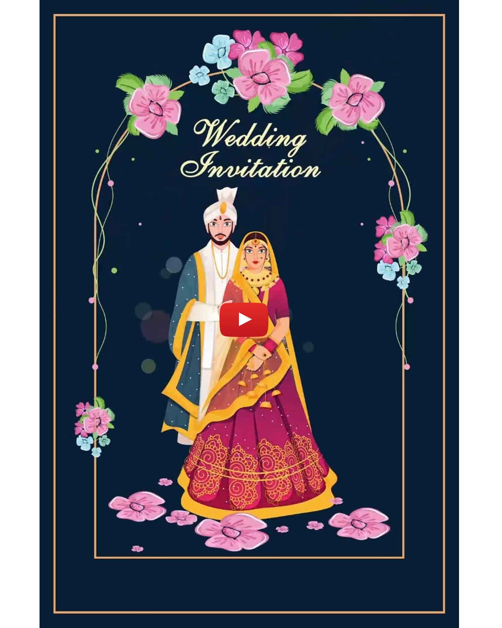 Floral wedding invitation video (Wedding 6)