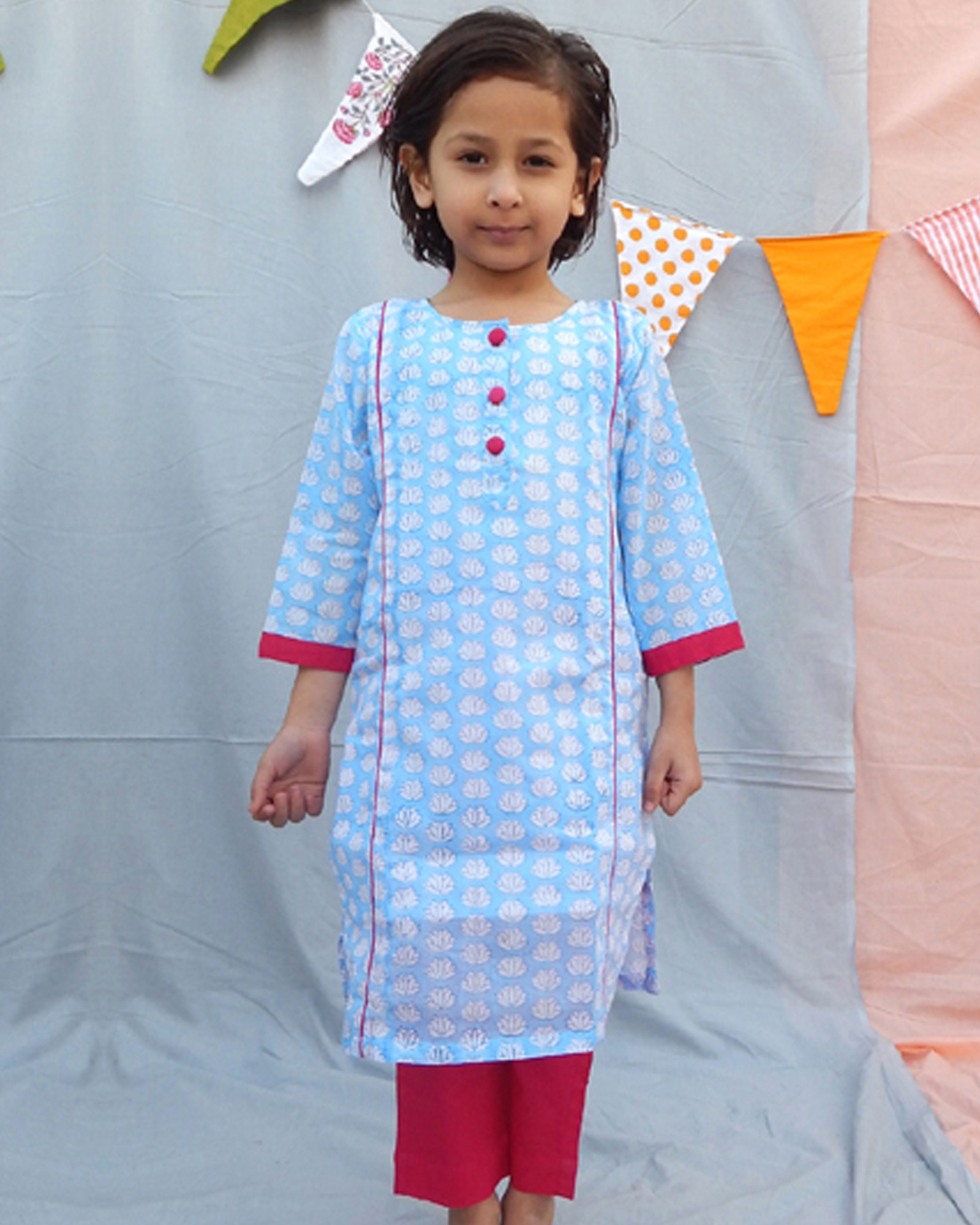  Blue Kurta with Pant and Dupatta