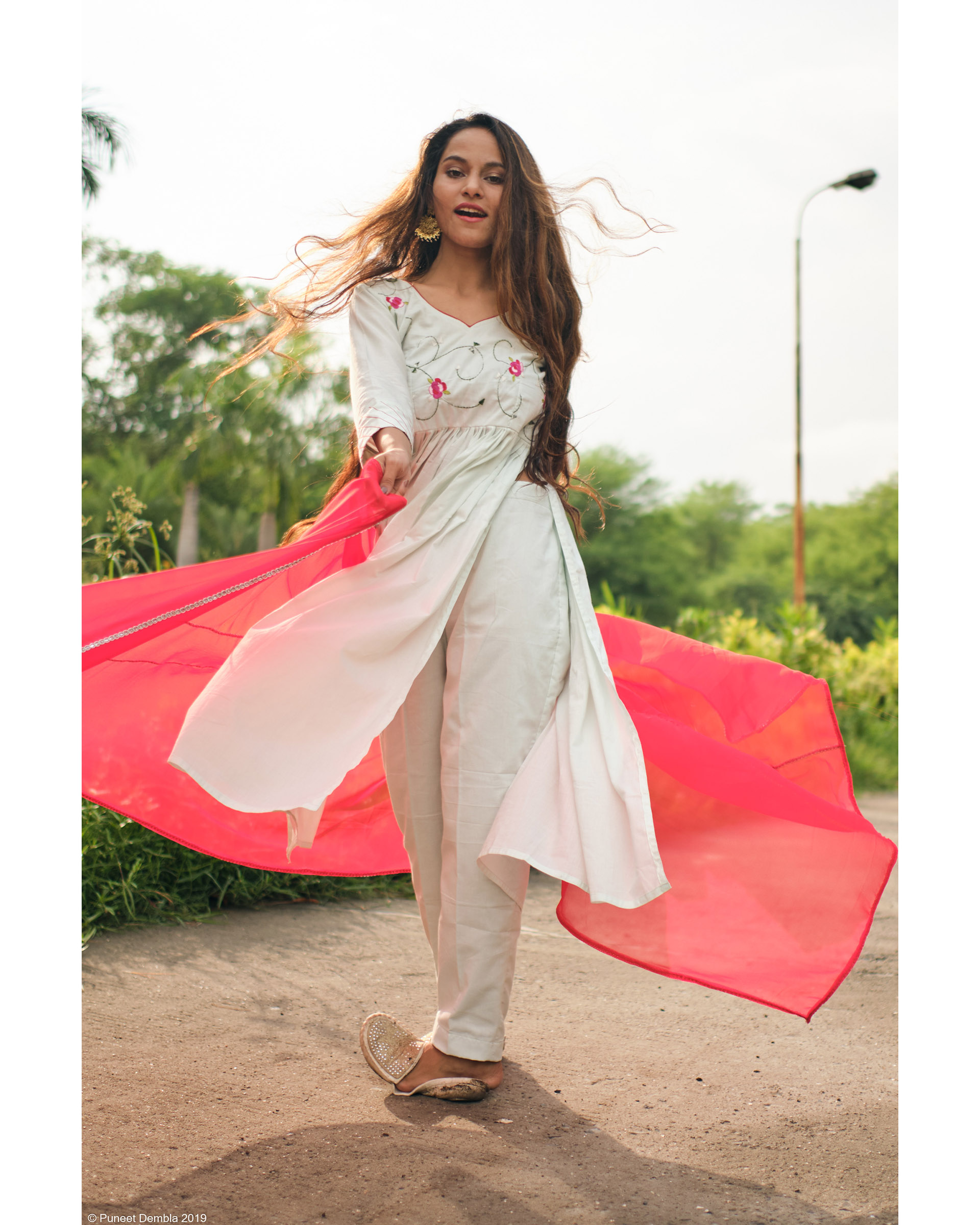 Pista Green Kurta set With Dupatta